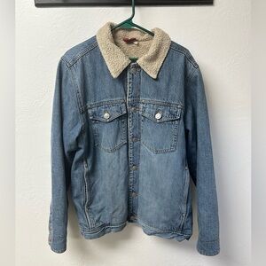 Oakley vintage denim Jean jacket coat Sherpa lined